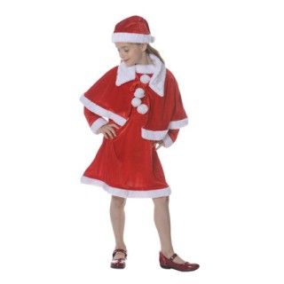 Costume enfant fille Mère Noël velours