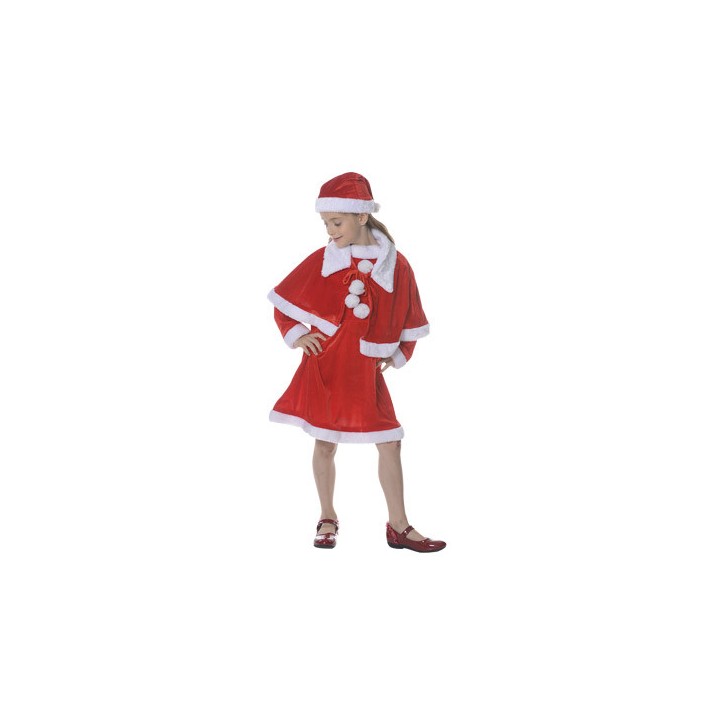 Costume enfant fille Mère Noël velours