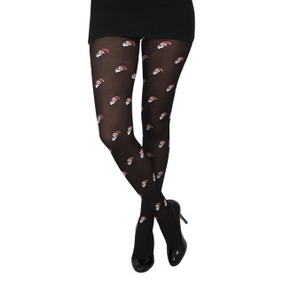 Collants noirs tête de Père Noël