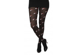 Collants noirs tete de Pere Noel Decoration de Noel