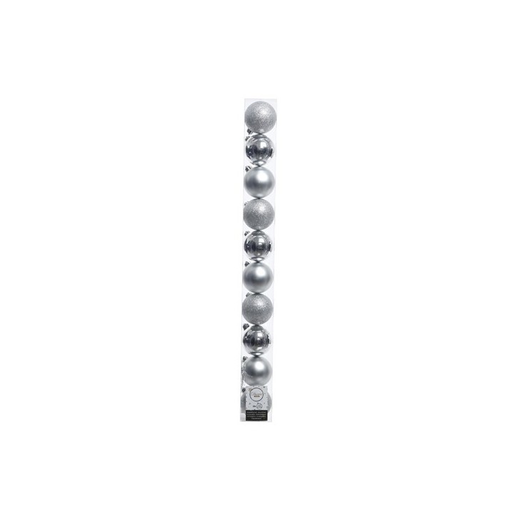 Boite 10 boules argent