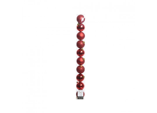 Boite 10 boules rouge