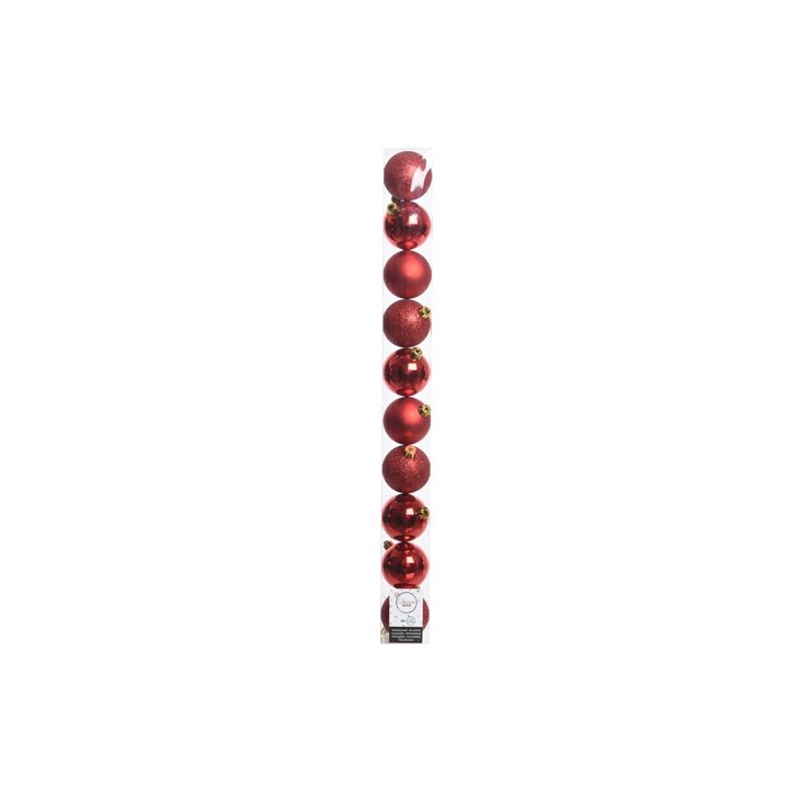 Boite 10 boules rouge