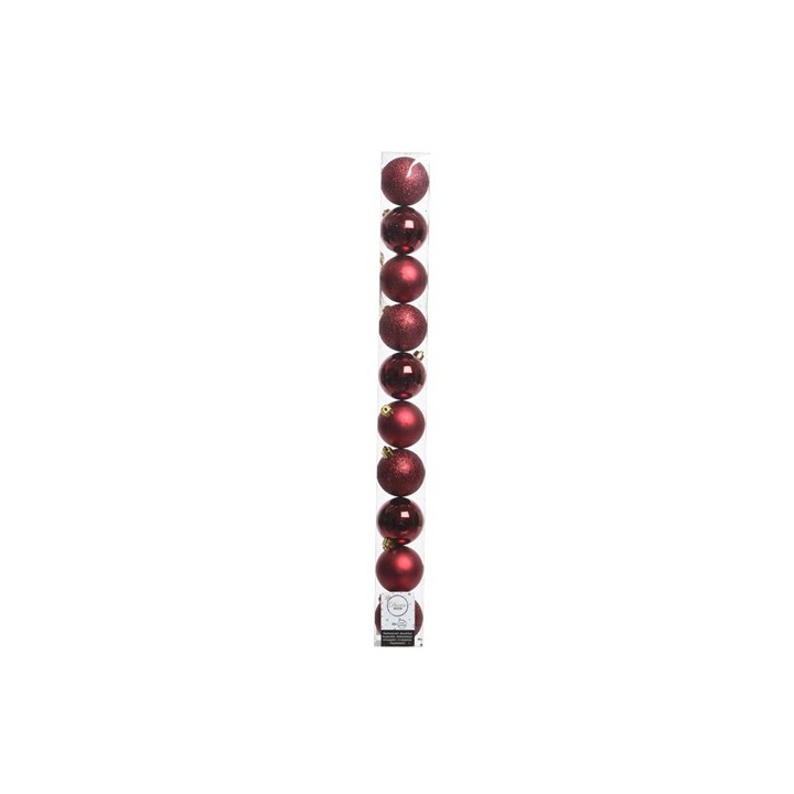 Boite 10 boules bordeaux