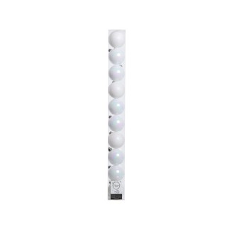 Boite 10 boules blanc irisé - Articles de Noël