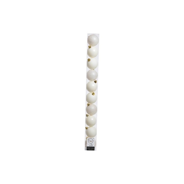 Boite 10 boules blanc laine