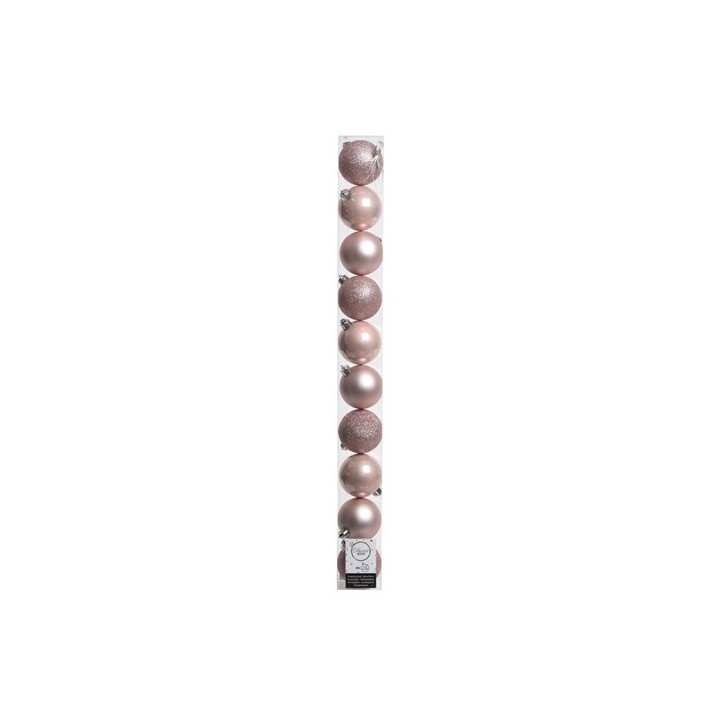 Boite 10 boules rose poudré