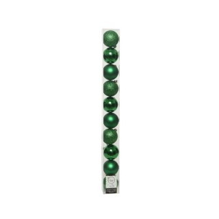 Boite 10 boules vert houx