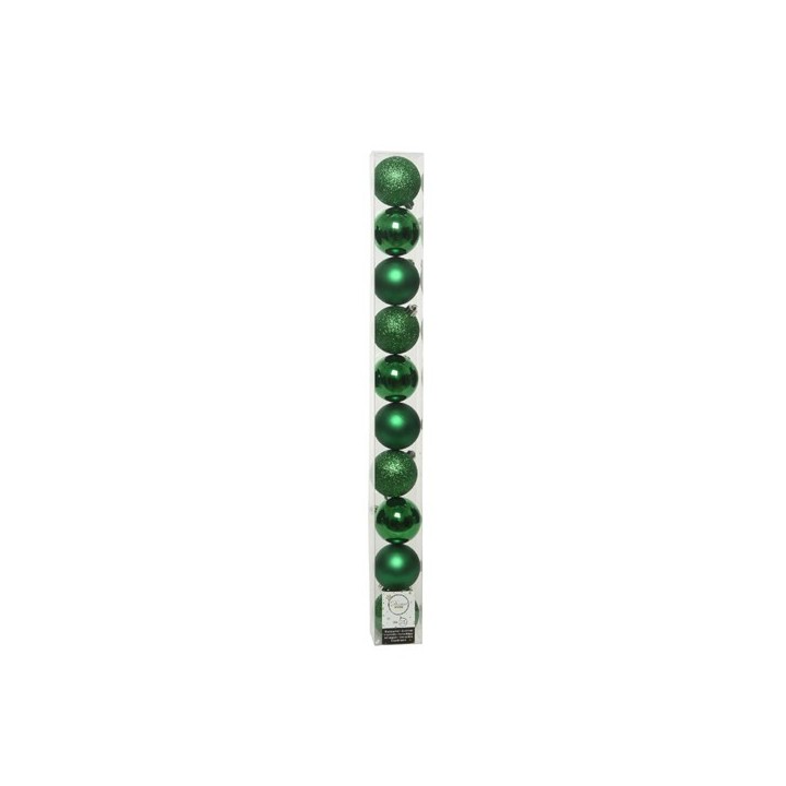 Boite 10 boules vert houx