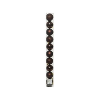 Boite 10 boules marron foncé
