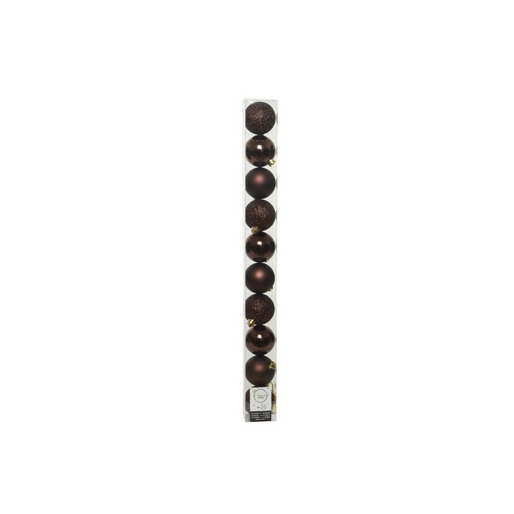 Boite 10 boules marron foncé
