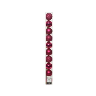 Boite 10 boules rose baie