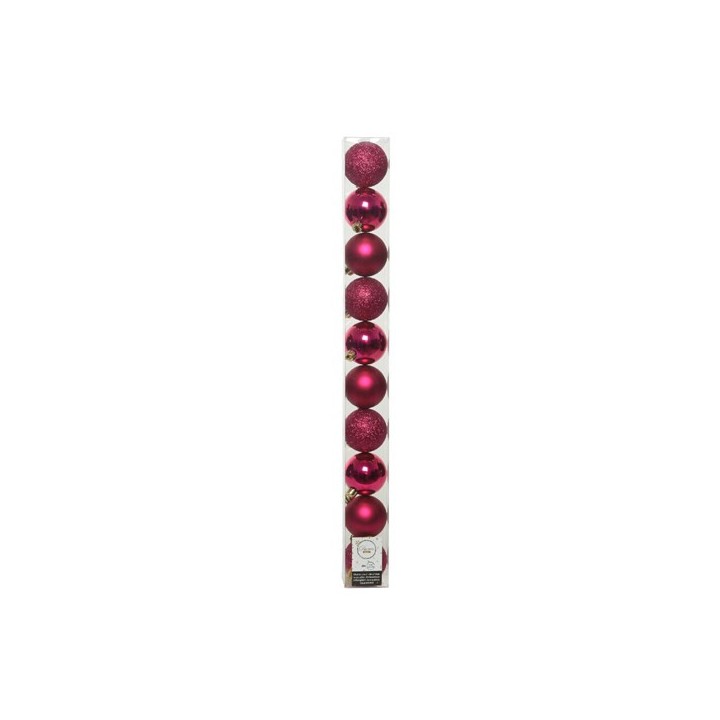 Boite 10 boules rose baie