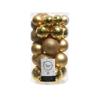 Boite 30 boules or - Articles de Noël