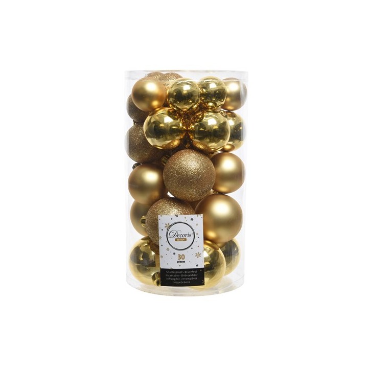 Boite 30 boules or - Articles de Noël