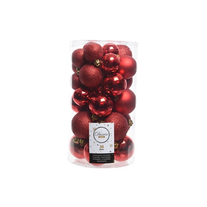 Boite 30 boules rouge