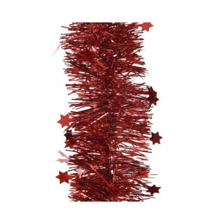 Guirlande lametta étoiles rouge