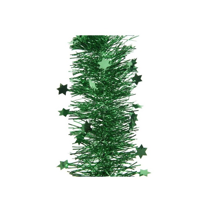 Guirlande lametta étoiles vert houx
