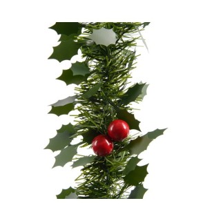Guirlande houx et baies rouges - Articles de Noël