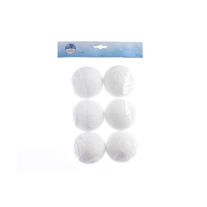 6 boules de neige 8cms - Articles de Noël