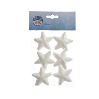 6 étoiles de neige 8cms - Articles de Noël