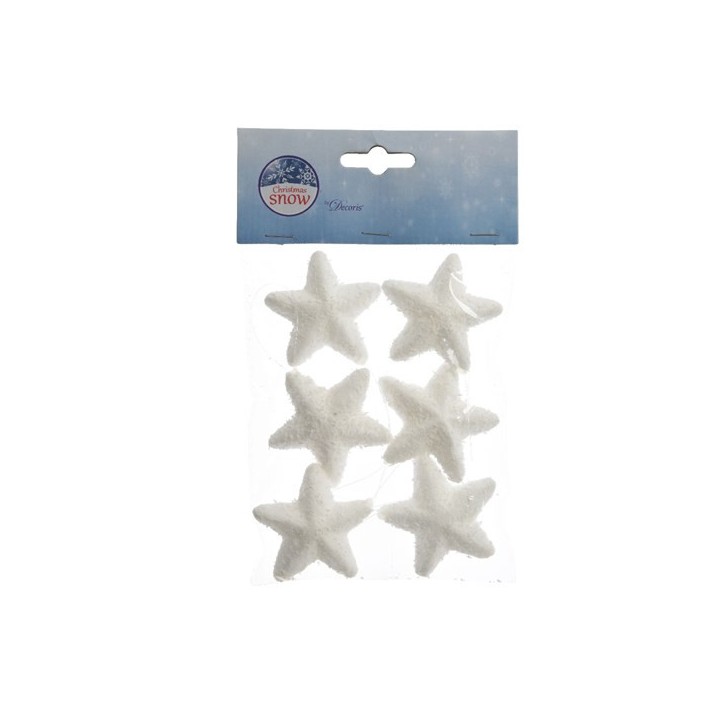 6 étoiles de neige 8cms - Articles de Noël