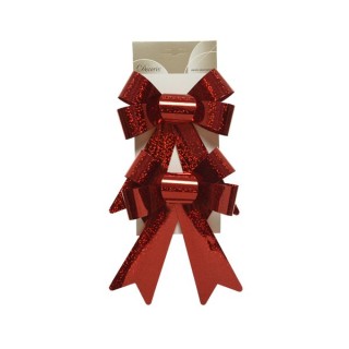 2 Nœuds plastique holo rouge PM