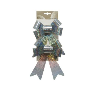 2 Nœuds plastique holo argent PM