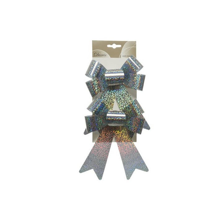 2 Nœuds plastique holo argent PM