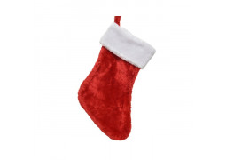 Chaussette de Noël velours rouge