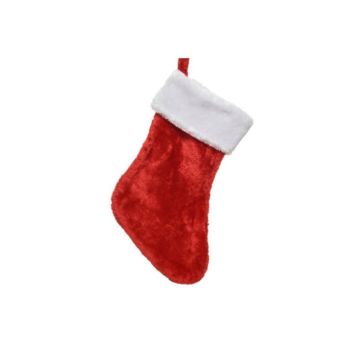 Chaussette de Noël velours rouge