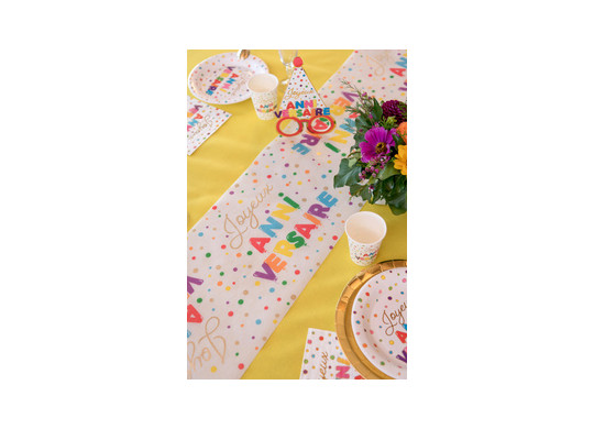 Chemin De Table Anniversaire Ballon Vert Joyeux Anniversaire Chemin De