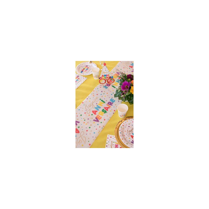 Chemin de table joyeux anniversaire