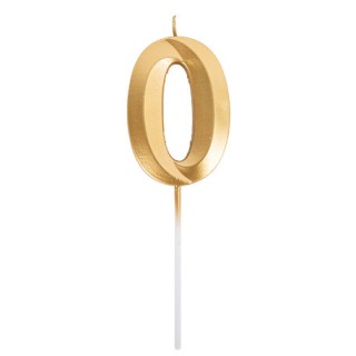 Bougie graphique or chiffre 0