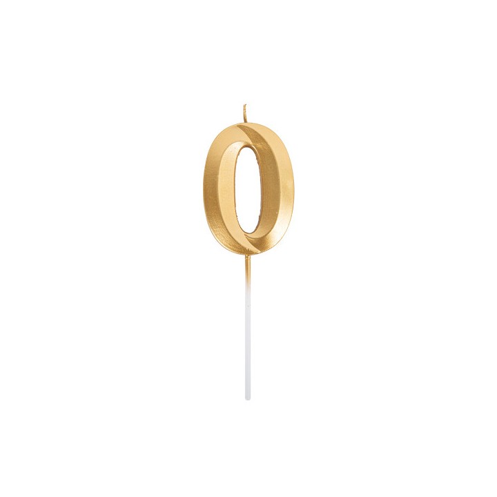 Bougie graphique or chiffre 0