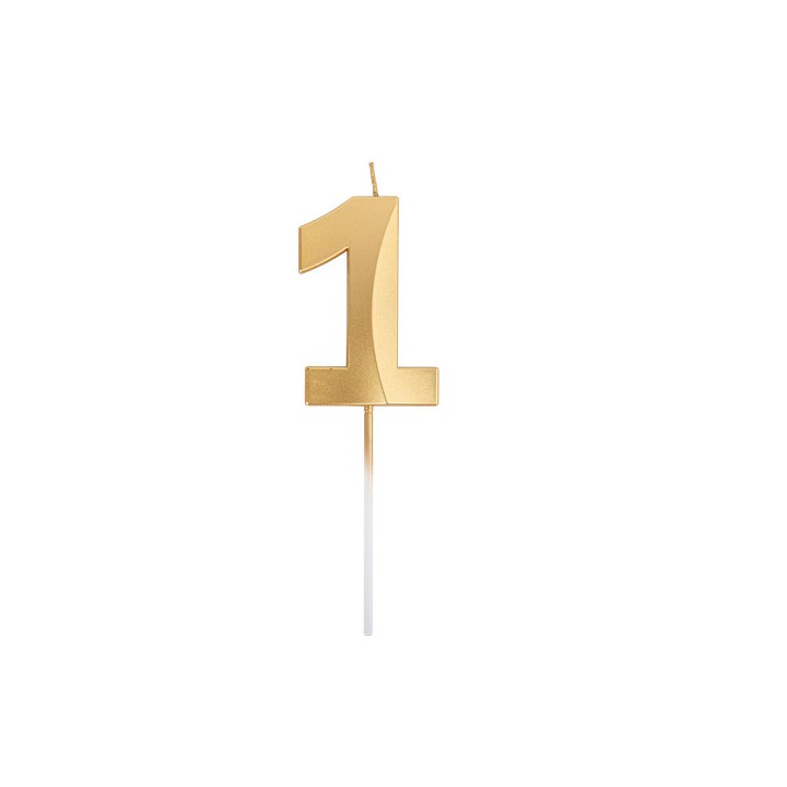 Bougie graphique or chiffre 1