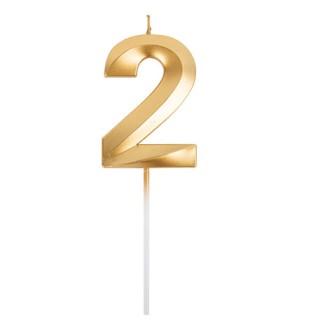 Bougie graphique or chiffre 2