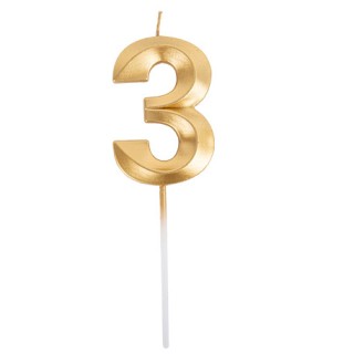 Bougie graphique or chiffre 3