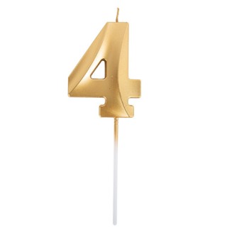 Bougie graphique or chiffre 4