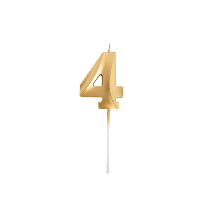 Bougie graphique or chiffre 4