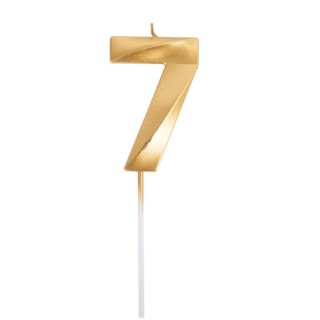 Bougie graphique or chiffre 7