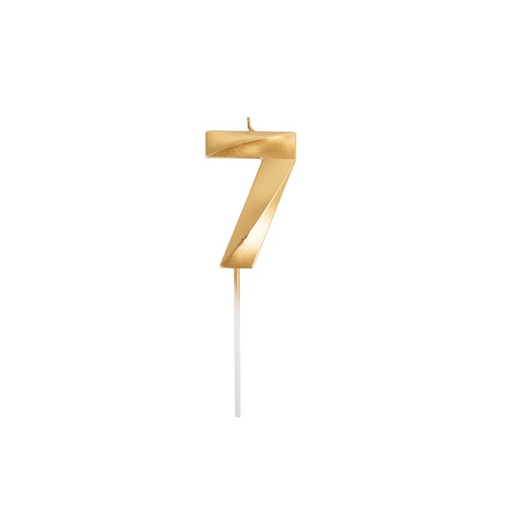 Bougie graphique or chiffre 7