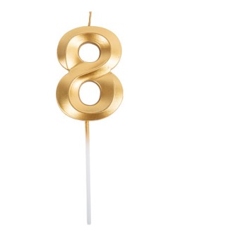 Bougie graphique or chiffre 8