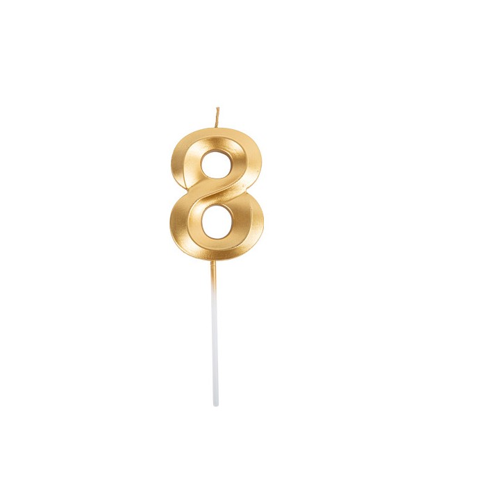 Bougie graphique or chiffre 8