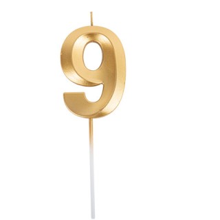 Bougie graphique or chiffre 9