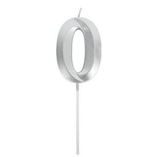 Bougie graphique argent chiffre 0