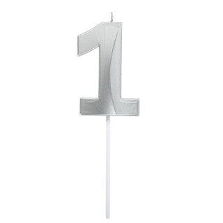 Bougie graphique argent chiffre 1