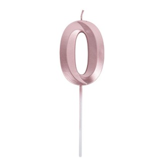 Bougie graphique rose gold chiffre 0
