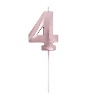Bougie graphique rose gold chiffre 4