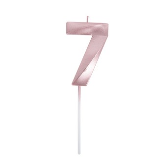 Bougie graphique rose gold chiffre 7
